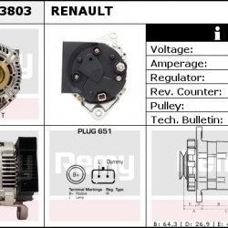 Lichtmaschine DELCO-REMY DRA3803